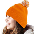 Mustard-Off White - Back - Beechfield Unisex Adult Beanie