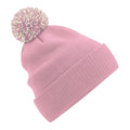 Dusky Pink-Off White - Back - Beechfield Unisex Adult Beanie