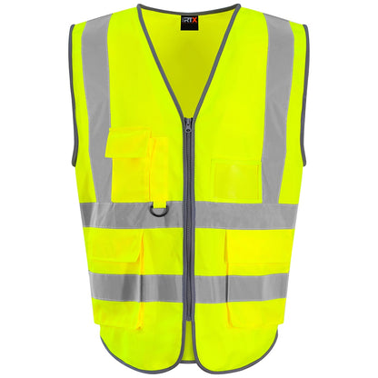 Yellow - Front - PRO RTX Mens Executive High-Vis Waistcoat