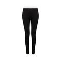 Black-White - Front - SF Womens-Ladies Leggings