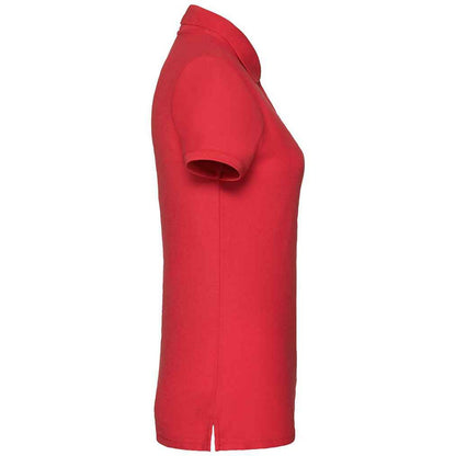 Red - Back - Fruit of the Loom Womens-Ladies Lady Fit Piqué Polo Shirt