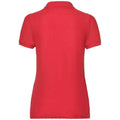 Red - Side - Fruit of the Loom Womens-Ladies Lady Fit Piqué Polo Shirt