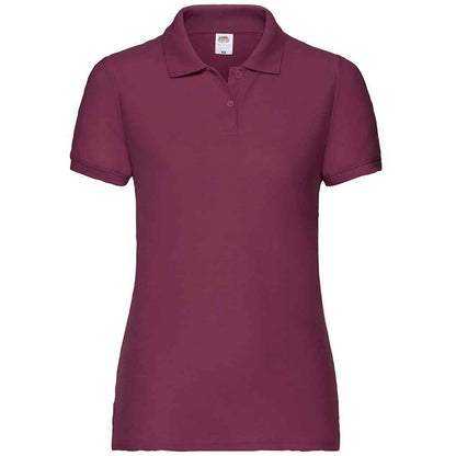 Burgundy - Front - Fruit of the Loom Womens-Ladies Lady Fit Piqué Polo Shirt