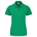 Green Heather - Front - Fruit of the Loom Womens-Ladies Lady Fit Piqué Polo Shirt