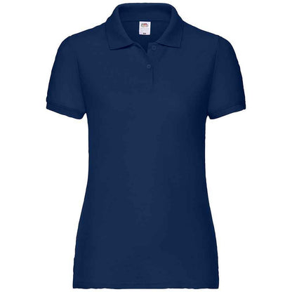 Navy - Front - Fruit of the Loom Womens-Ladies Lady Fit Piqué Polo Shirt