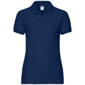 Navy - Front - Fruit of the Loom Womens-Ladies Lady Fit Piqué Polo Shirt