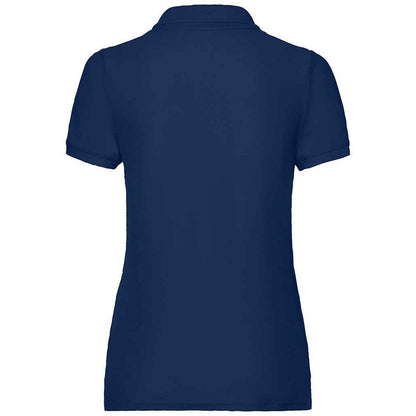 Navy - Side - Fruit of the Loom Womens-Ladies Lady Fit Piqué Polo Shirt