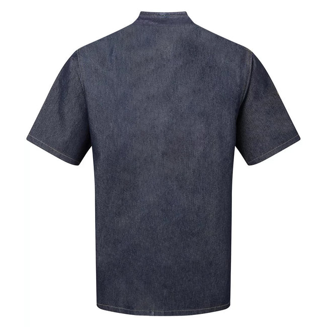 Indigo Denim - Back - Premier Unisex Adult Short-Sleeved Chef Jacket