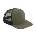 Olive Green-Black - Front - Beechfield Unisex Adult Trucker Cap