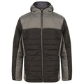 Black-Gunmetal Grey - Front - Finden & Hales Mens Contrast Padded Jacket