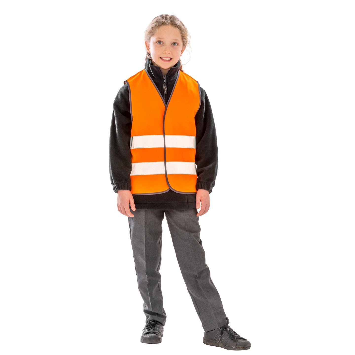 Fluorescent Orange - Back - Result Childrens-Kids Hi-Vis Vest