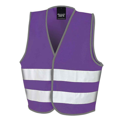 Purple - Front - Result Childrens-Kids Enhanced Hi-Vis Vest