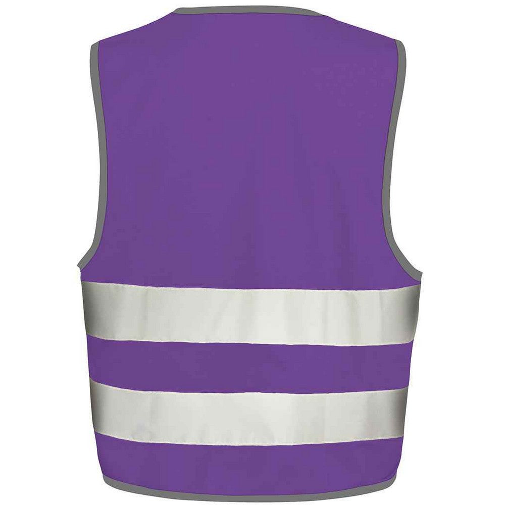 Purple - Back - Result Childrens-Kids Enhanced Hi-Vis Vest