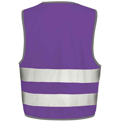 Purple - Back - Result Childrens-Kids Enhanced Hi-Vis Vest
