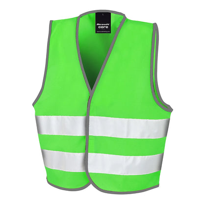 Lime Green - Front - Result Childrens-Kids Enhanced Hi-Vis Vest