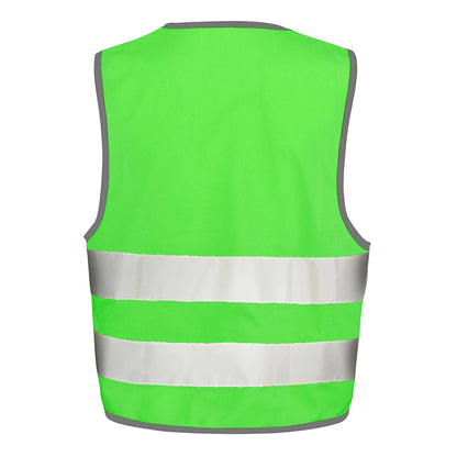 Lime Green - Back - Result Childrens-Kids Enhanced Hi-Vis Vest