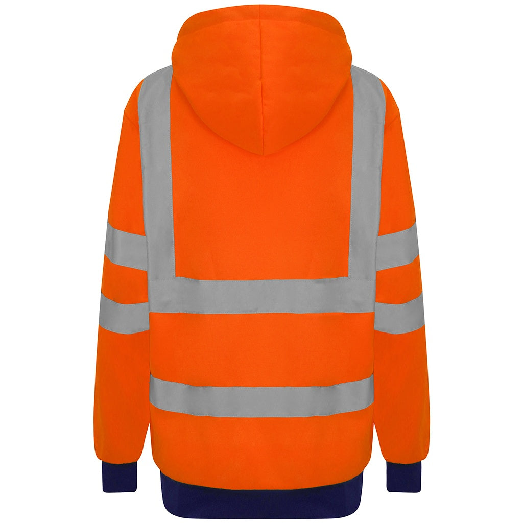 Orange-Navy - Back - PRO RTX Mens High-Vis Hoodie