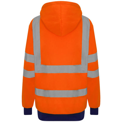 Orange-Navy - Back - PRO RTX Mens High-Vis Hoodie