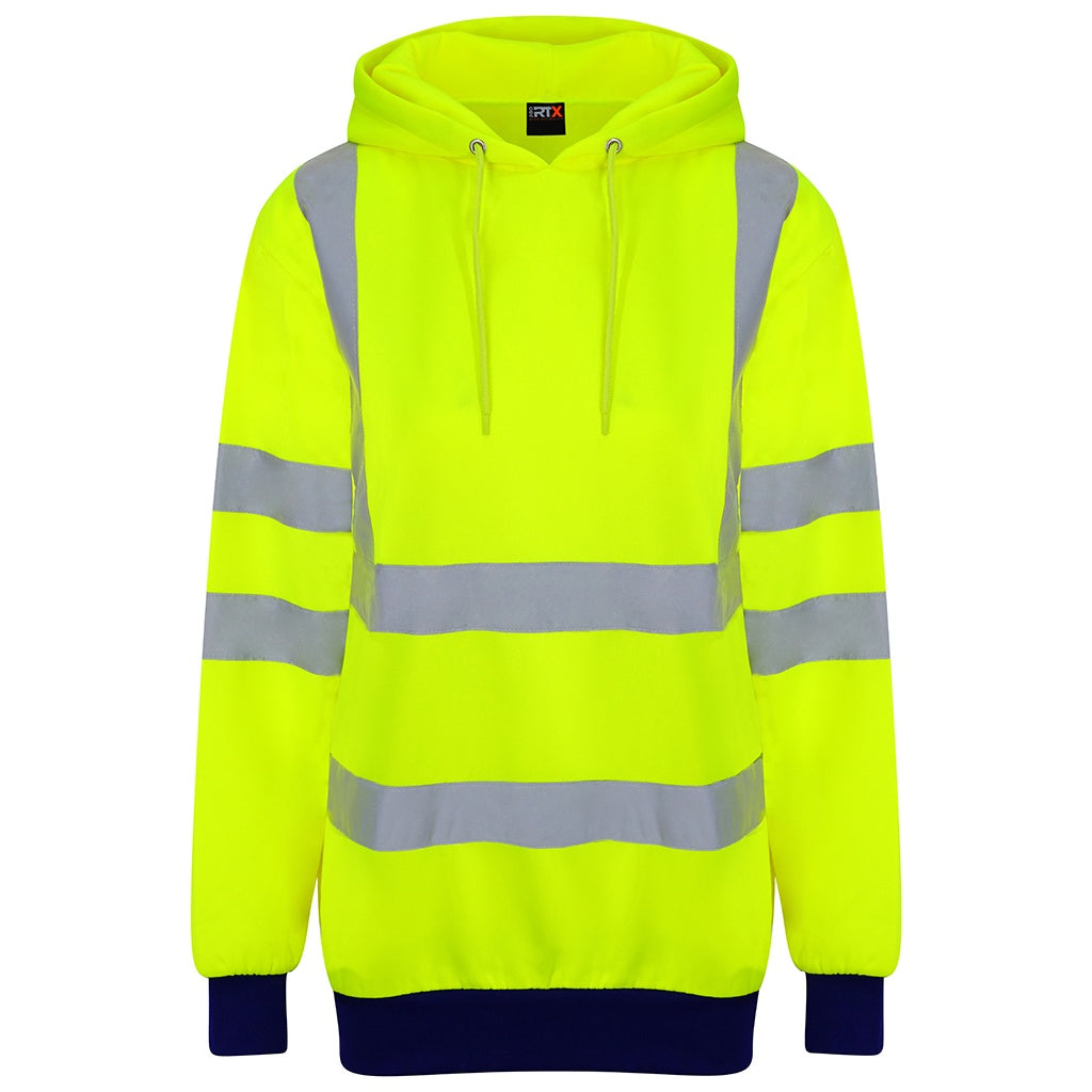 Yellow-Navy - Front - PRO RTX Mens High-Vis Hoodie
