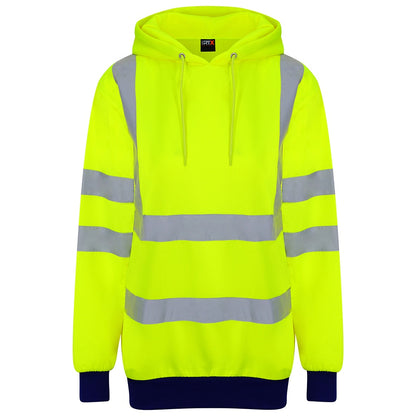 Yellow-Navy - Front - PRO RTX Mens High-Vis Hoodie