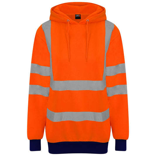 Orange-Navy - Front - PRO RTX Mens High-Vis Hoodie