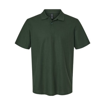 Forest Green - Front - Gildan Mens Double Piqué Polo Shirt