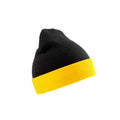 Black-Yellow - Front - Result Genuine Recycled Unisex Adult Compass Beanie