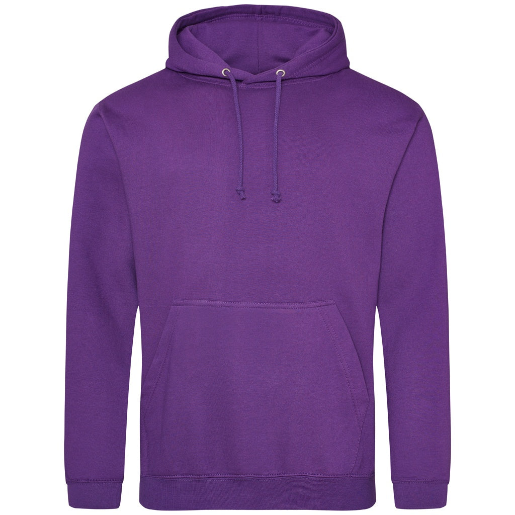 Purple - Front - Awdis Unisex Adult College Hoodie