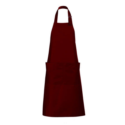 Burgundy - Front - SOLS Unisex Gala Long Bib Apron - Barwear