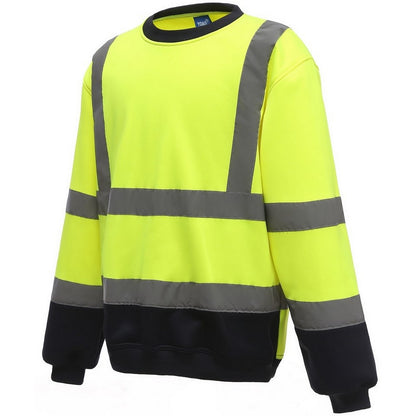 Yellow-Navy - Front - Yoko Unisex Adult Hi-Vis Sweatshirt