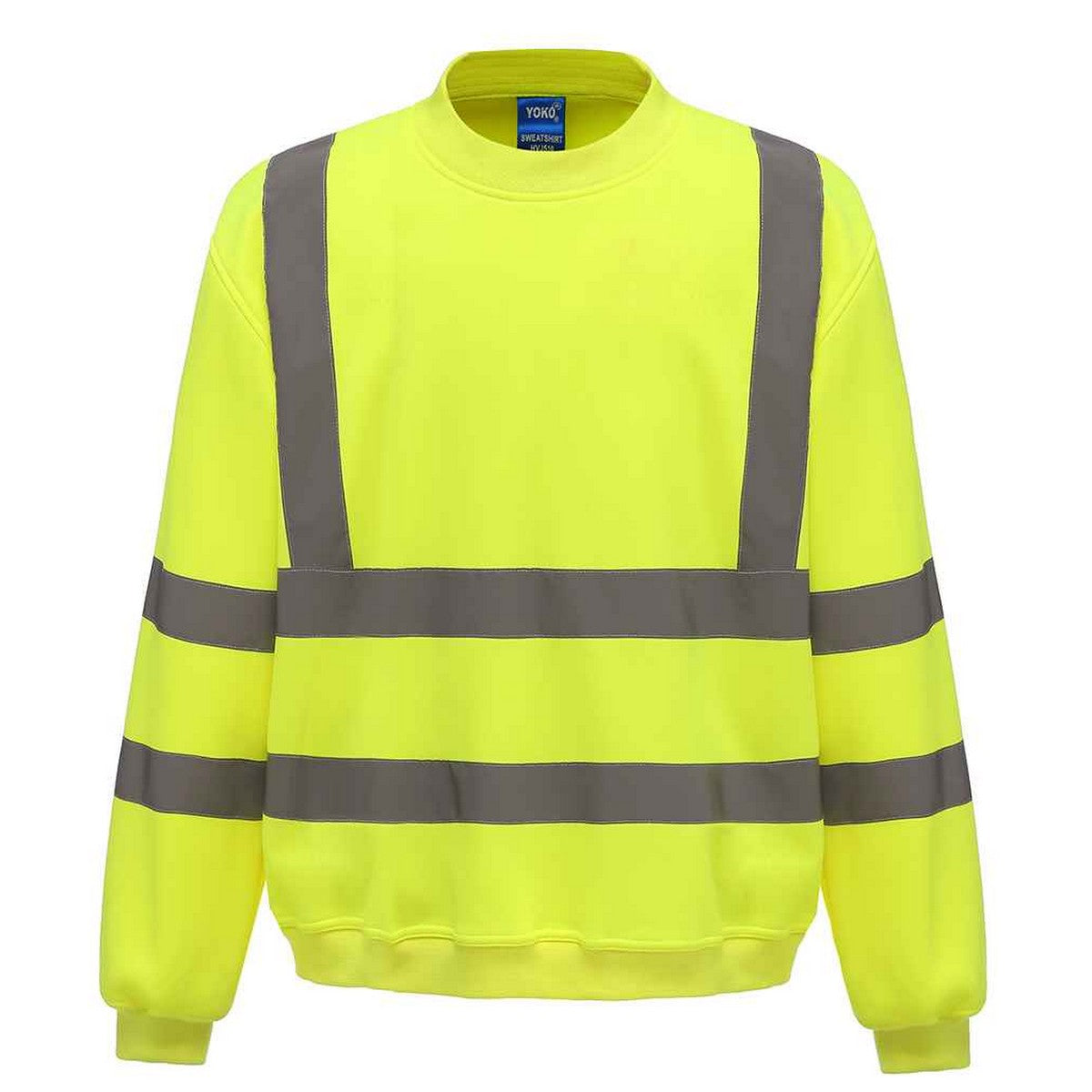 Yellow - Front - Yoko Unisex Adult Hi-Vis Sweatshirt