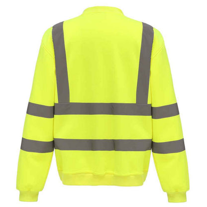 Yellow - Back - Yoko Unisex Adult Hi-Vis Sweatshirt
