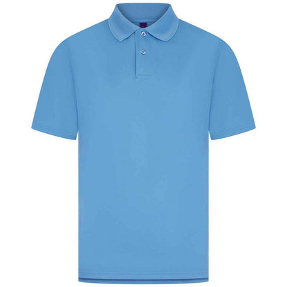 Mid Blue - Front - Henbury Mens Pique Polo Shirt