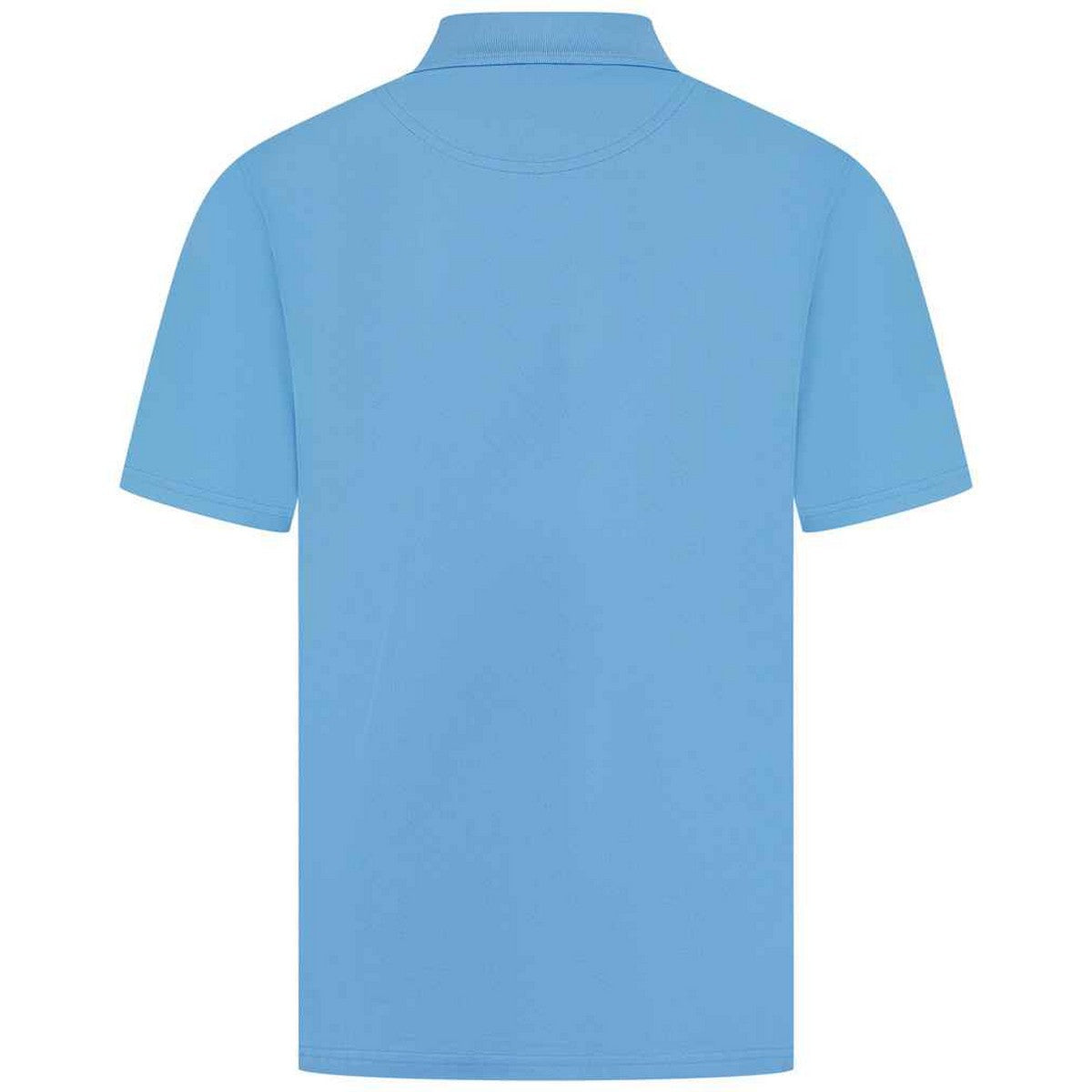 Mid Blue - Back - Henbury Mens Pique Polo Shirt