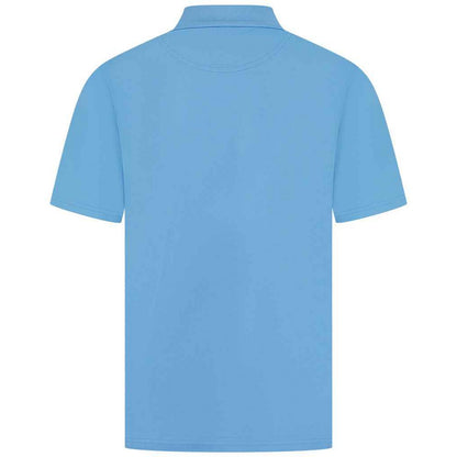 Mid Blue - Back - Henbury Mens Pique Polo Shirt