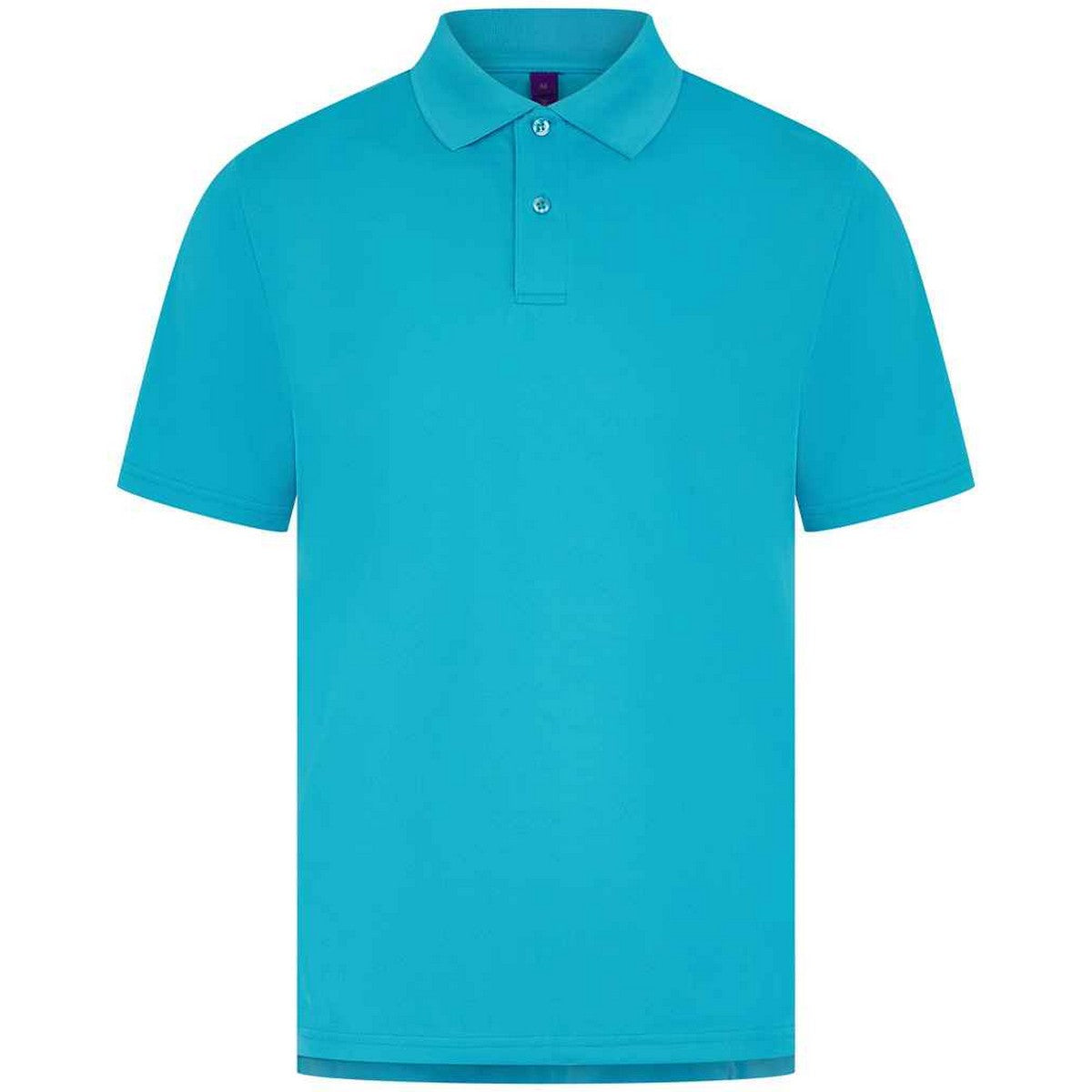 Turquoise - Front - Henbury Mens Pique Polo Shirt