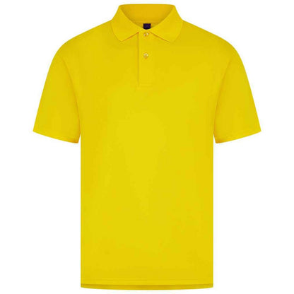 Yellow - Front - Henbury Mens Pique Polo Shirt
