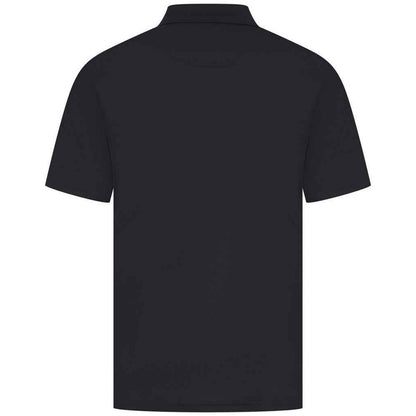 Black - Back - Henbury Mens Pique Polo Shirt