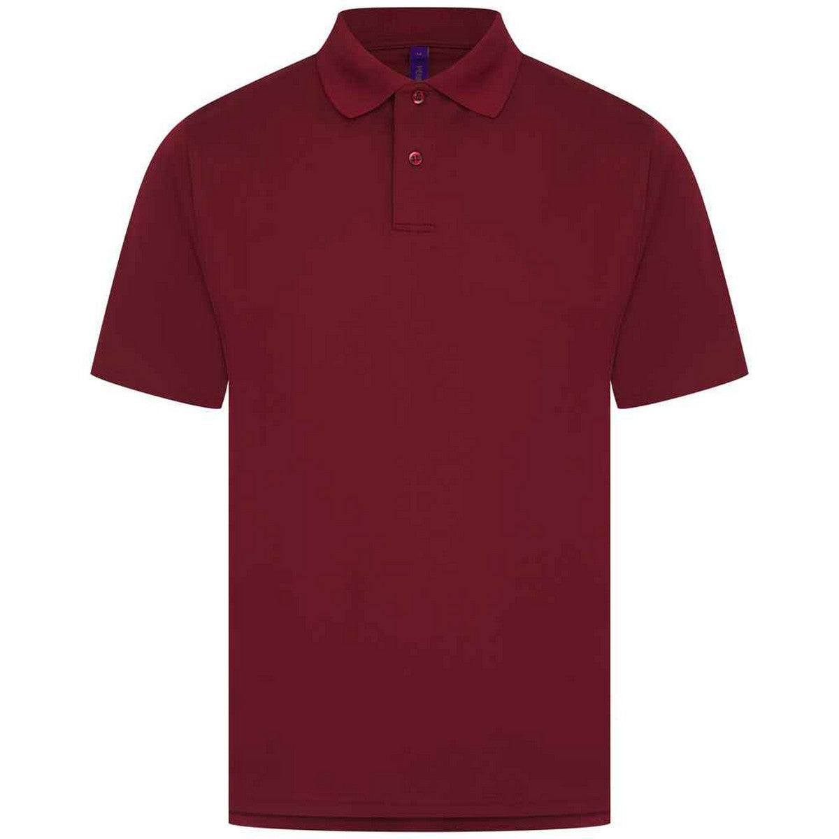 Burgundy - Front - Henbury Mens Pique Polo Shirt