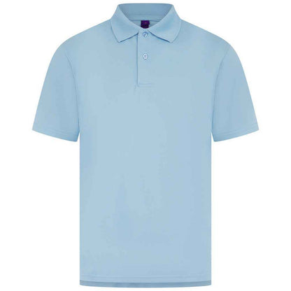 Light Blue - Back - Henbury Mens Pique Polo Shirt