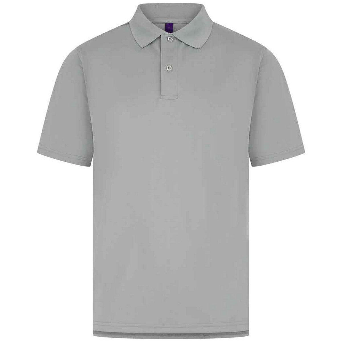 Silver - Front - Henbury Mens Pique Polo Shirt