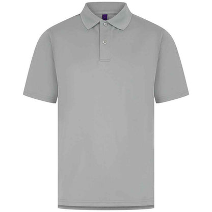 Silver - Front - Henbury Mens Pique Polo Shirt