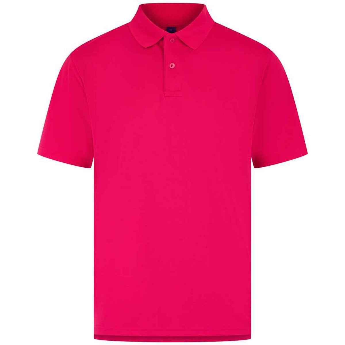 Bright Pink - Front - Henbury Mens Pique Polo Shirt