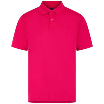 Bright Pink - Front - Henbury Mens Pique Polo Shirt
