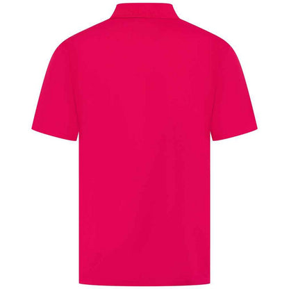 Bright Pink - Back - Henbury Mens Pique Polo Shirt