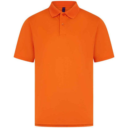 Bright Orange - Front - Henbury Mens Pique Polo Shirt