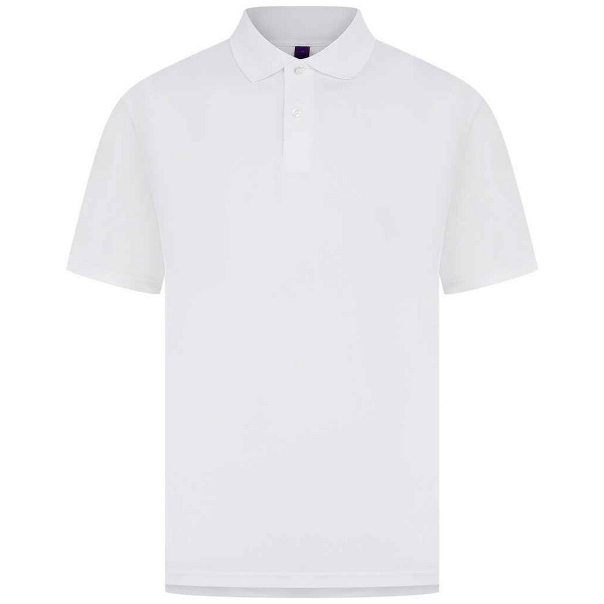 White - Back - Henbury Mens Pique Polo Shirt
