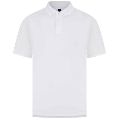 White - Back - Henbury Mens Pique Polo Shirt