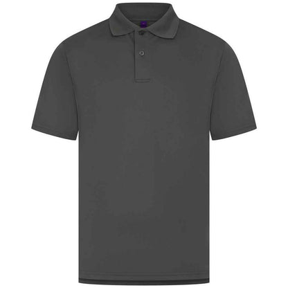 Charcoal - Front - Henbury Mens Pique Polo Shirt