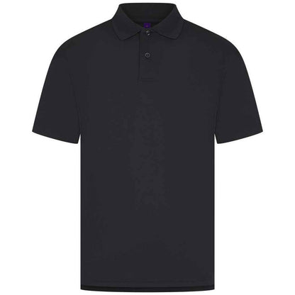 Black - Front - Henbury Mens Pique Polo Shirt
